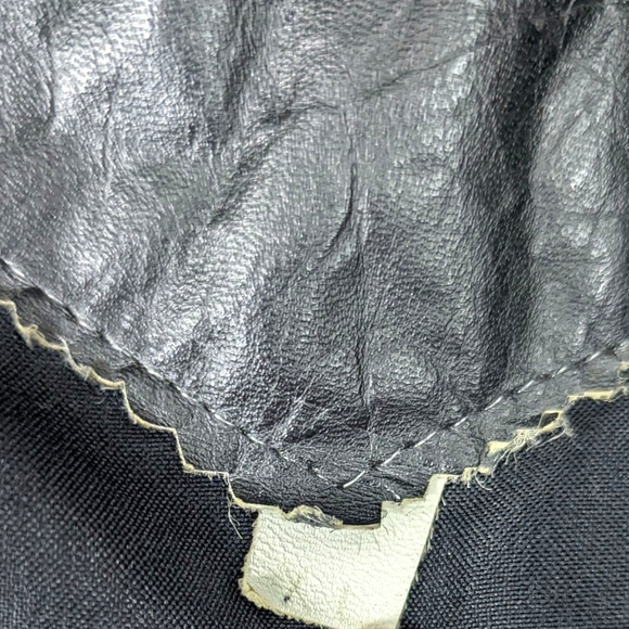 Vintage 90s Denver Broncos Leather Jacket Bootleg Mens XL Orange Blue Football - Picture 7 of 14